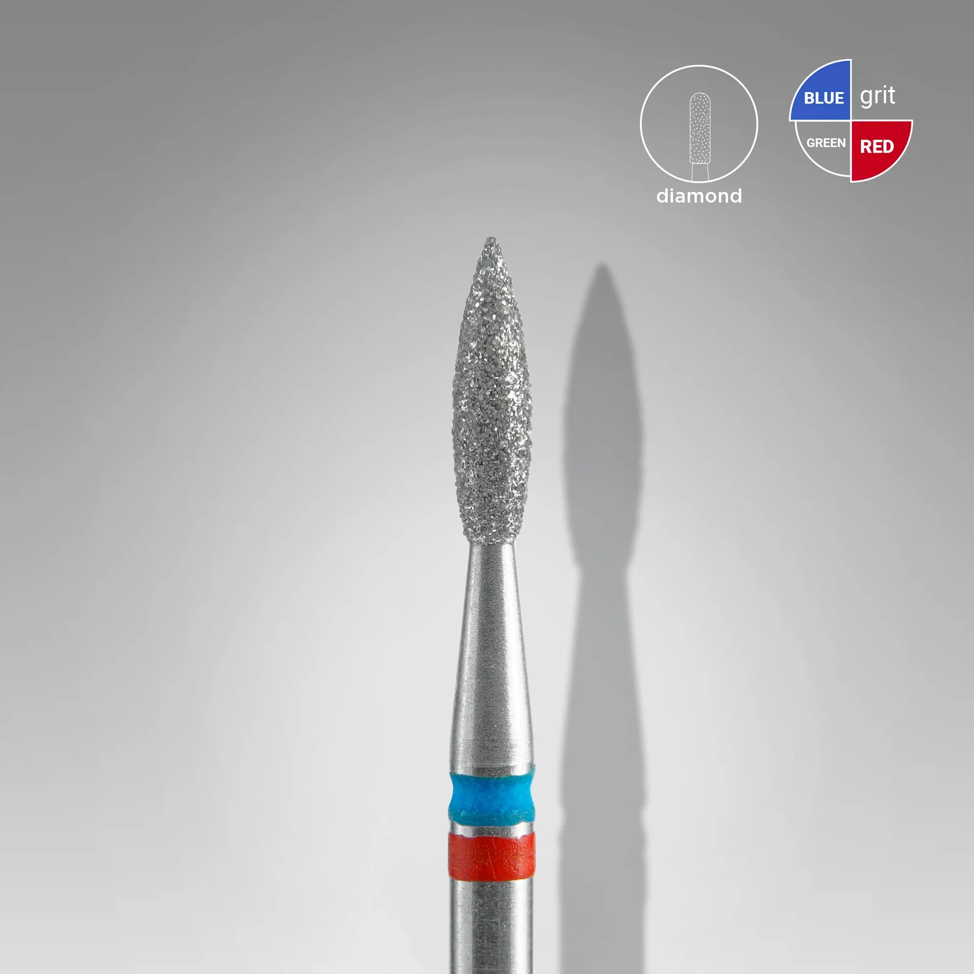 STALEKS Diamond Nail Drill Bit Flame DUO RED-BLUE (2.1mm)
