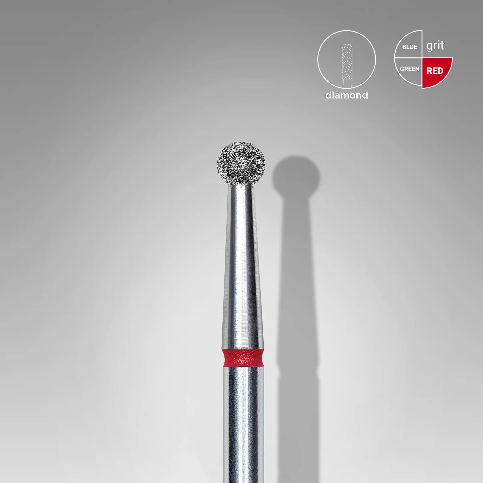 STALEKS Diamond Nail Drill Bit Ball RED (2.7 mm)