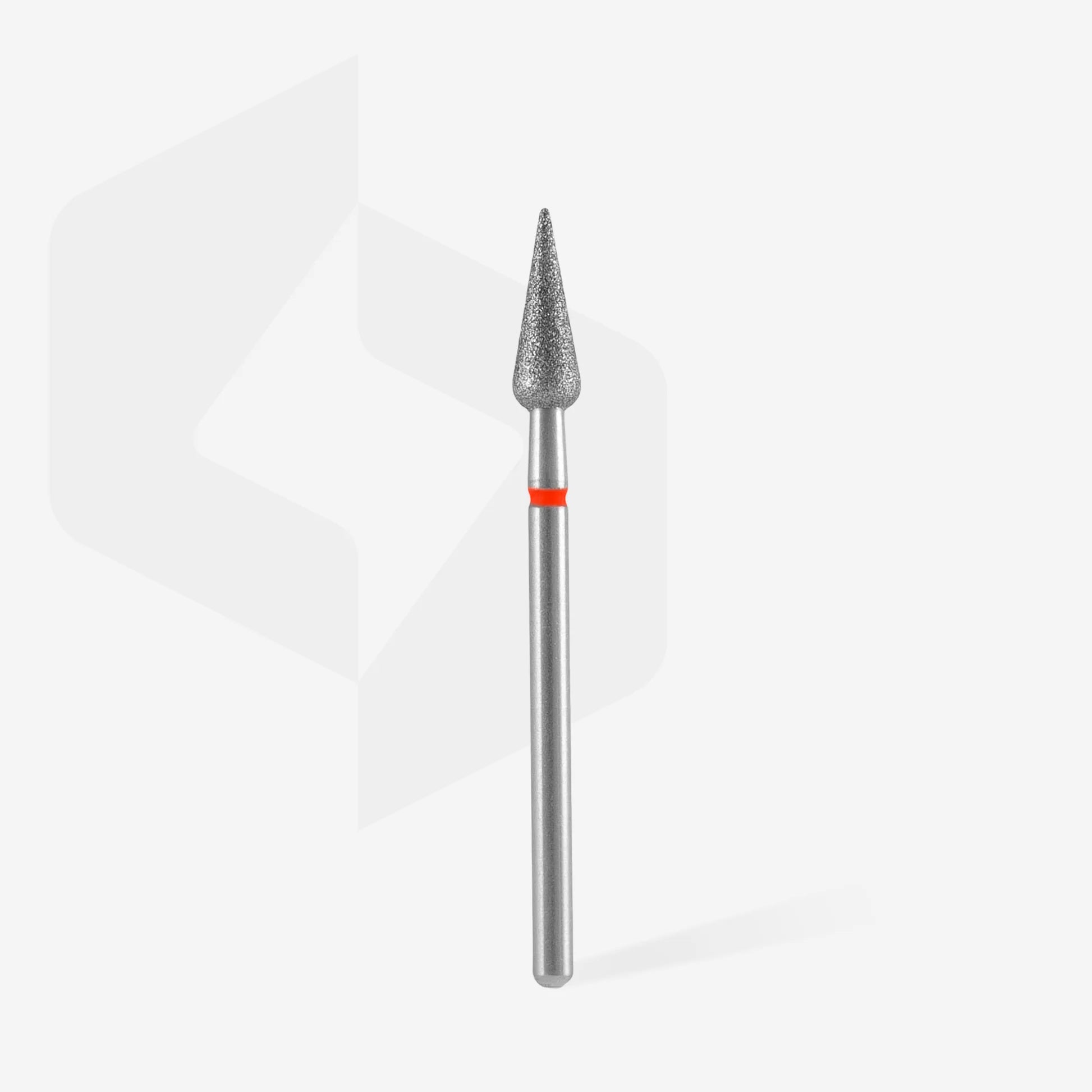 Staleks Diamond Nail Drill Bit Pointed Pear RED 4mm