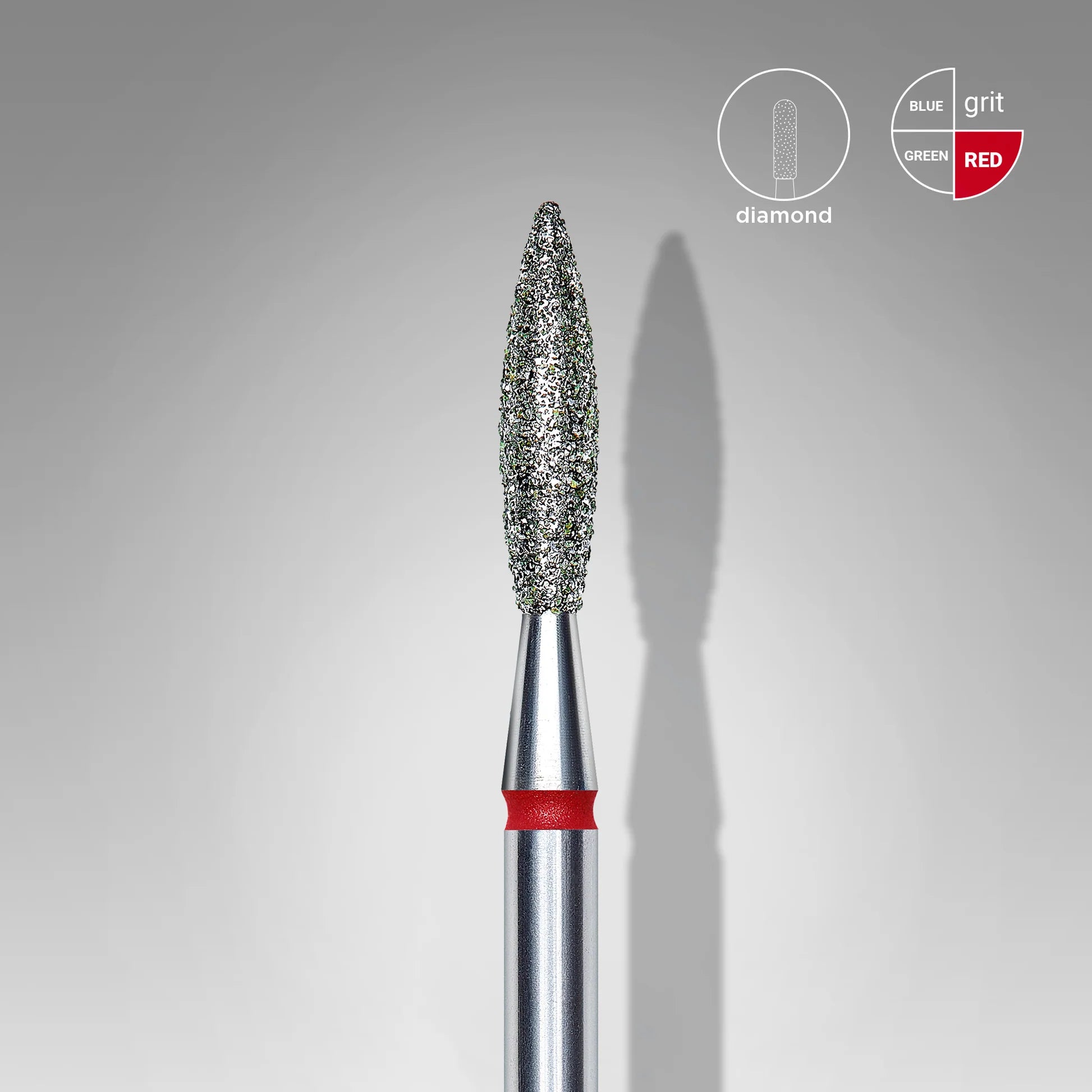 STALEKS Diamond Nail Drill Bit Flame RED 2.3mm